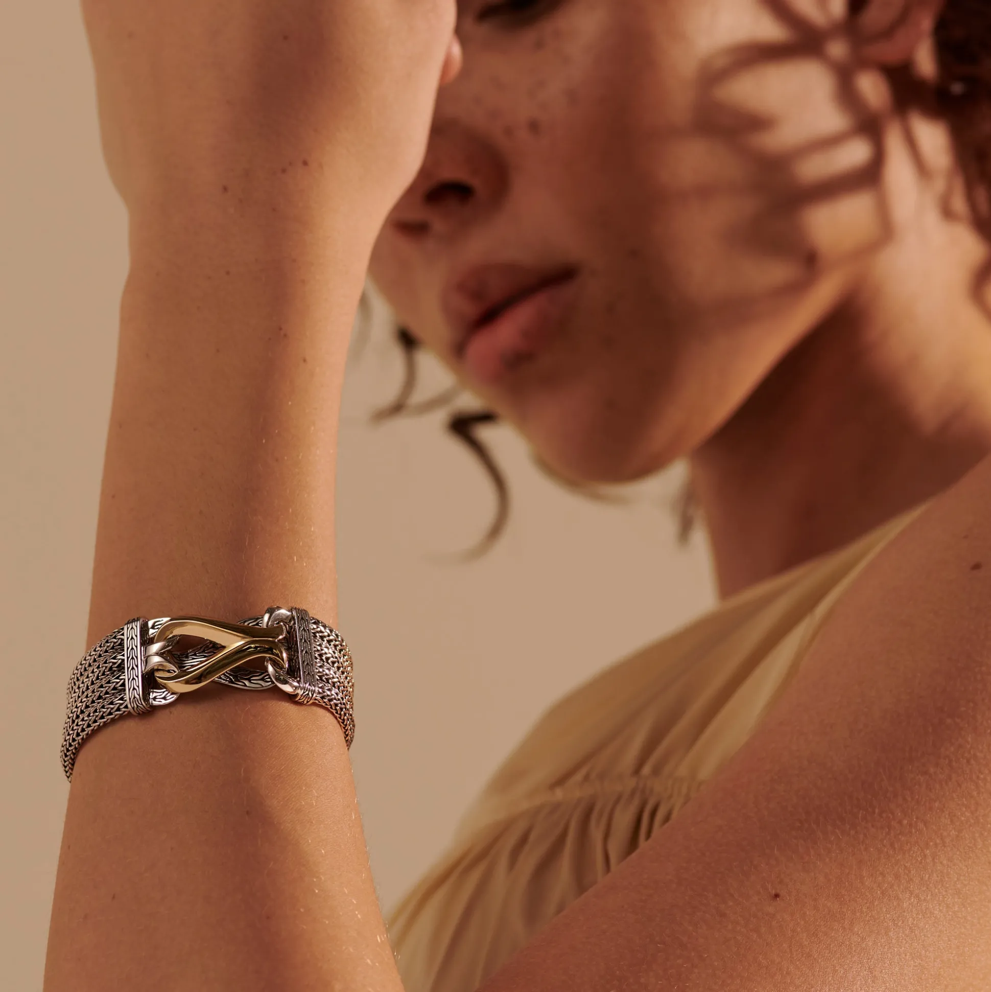 Women John Hardy Chains^Asli Bracelet, Sterling Silver, Gold, 20Mm