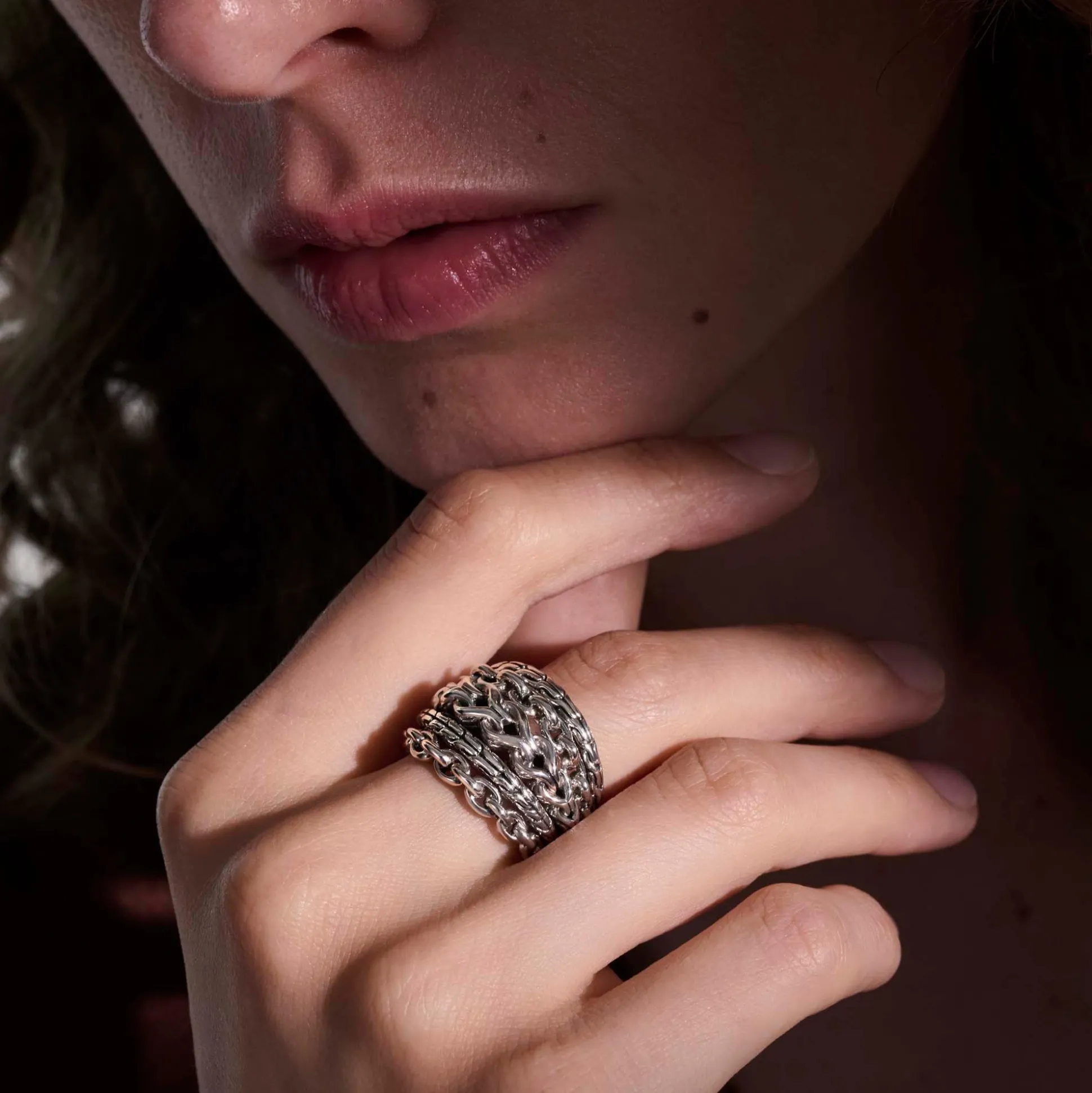 Women John Hardy Statement^Asli Stacked Ring, Sterling Silver