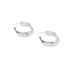Women John Hardy Hoops^Bamboo J Hoop Earring, Sterling Silver, Small