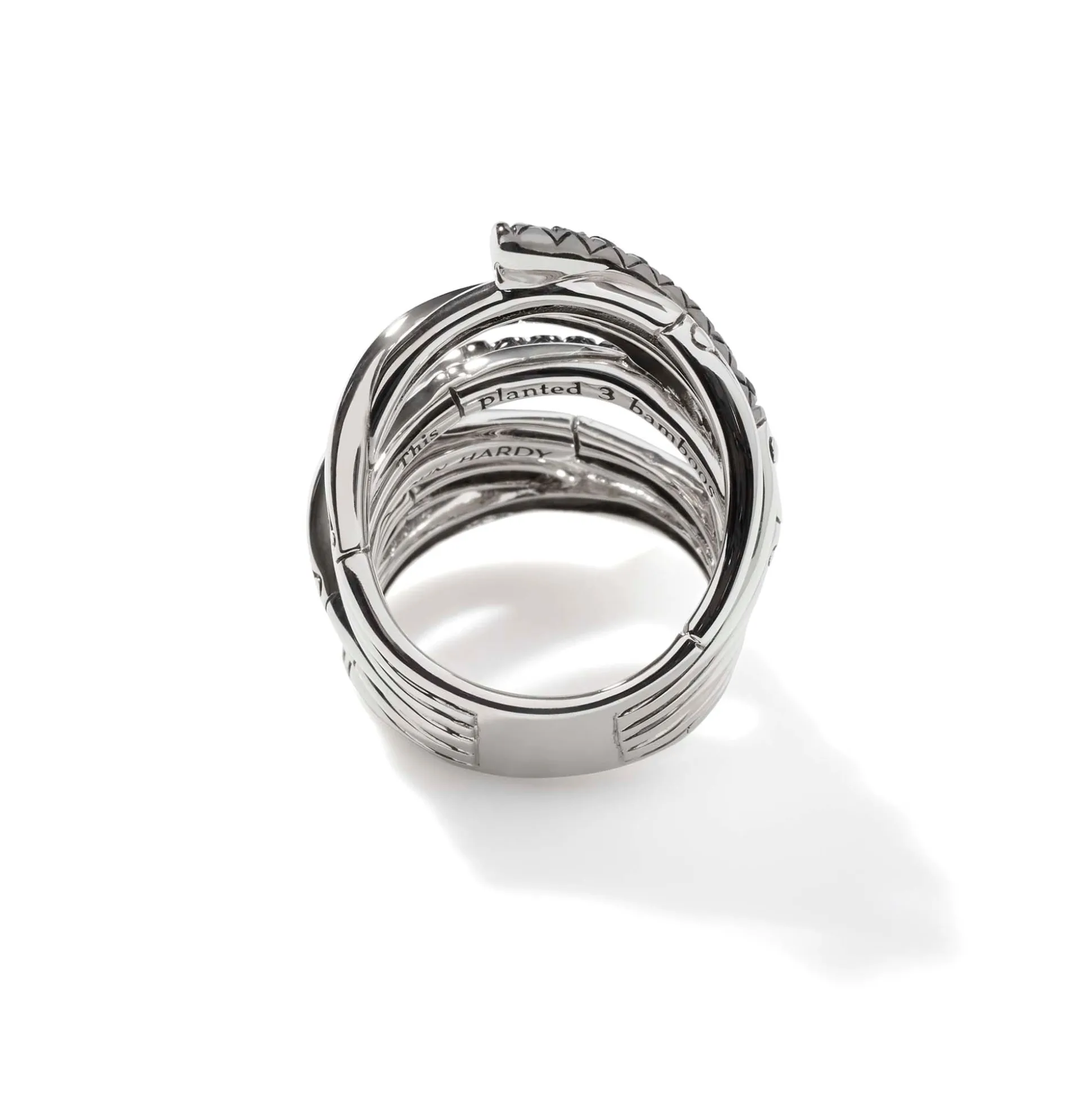 Women John Hardy Statement^Bamboo Ring, Silver, Pave, Wide