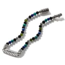 Men John Hardy Beads^Beaded Id Bracelet, Silver, Gemstones
