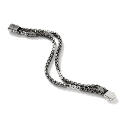 Men John Hardy Chains^Box Chain Bracelet, Dark Silver, 9.5Mm