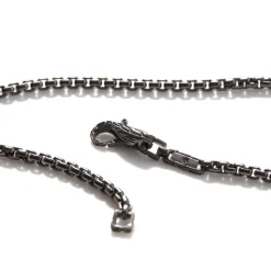 Men John Hardy Chains^Box Chain Necklace, Dark Silver, 2.7Mm