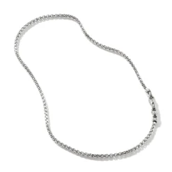 Men John Hardy Chains^Box Chain Necklace, Dark Silver, 4Mm