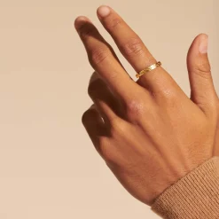 Men John Hardy Bands^Carved Chain Band Ring, Gold, Slim