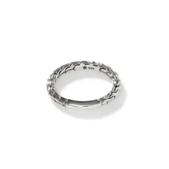 Men John Hardy Bands^Carved Chain Band Ring, Sterling Silver, Slim