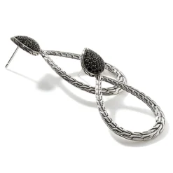 Women John Hardy Statement^Carved Chain Drop Earring, Silver, Gemstones