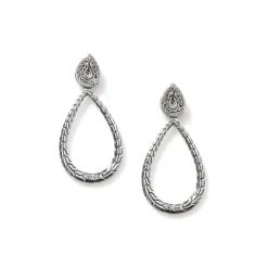 Women John Hardy Statement^Carved Chain Drop Earring, Silver, Gemstones