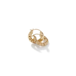 Women John Hardy Hoops^Carved Chain Hoop Earring, Gold, Mini