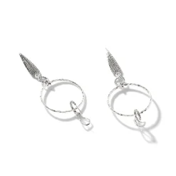 Women John Hardy Statement^Carved Chain Palu Drop Earring, Sterling Silver
