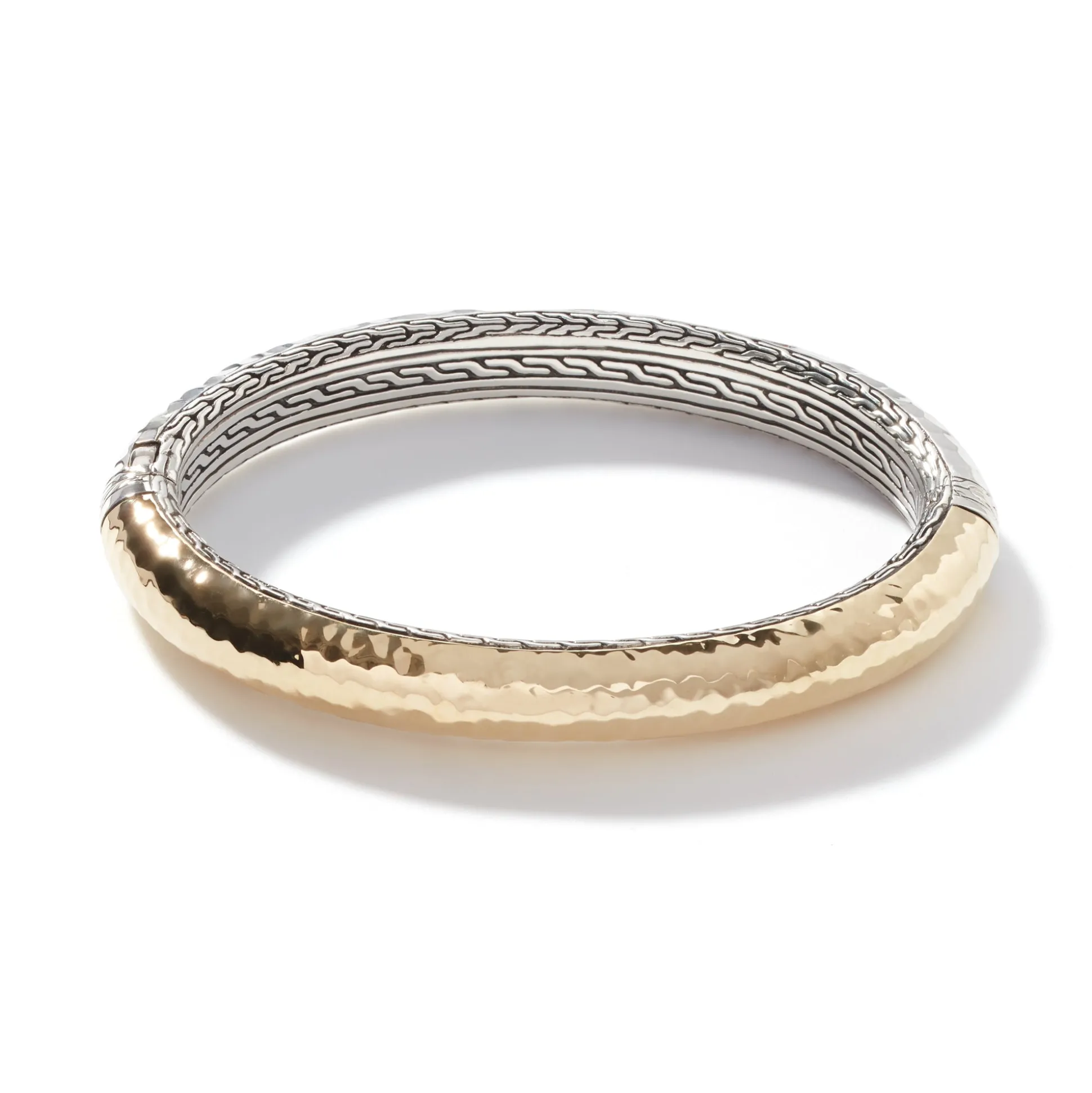 Women John Hardy Bangles & Cuffs^Carved Chain Palu Hinged Bangle, Silver, Gold