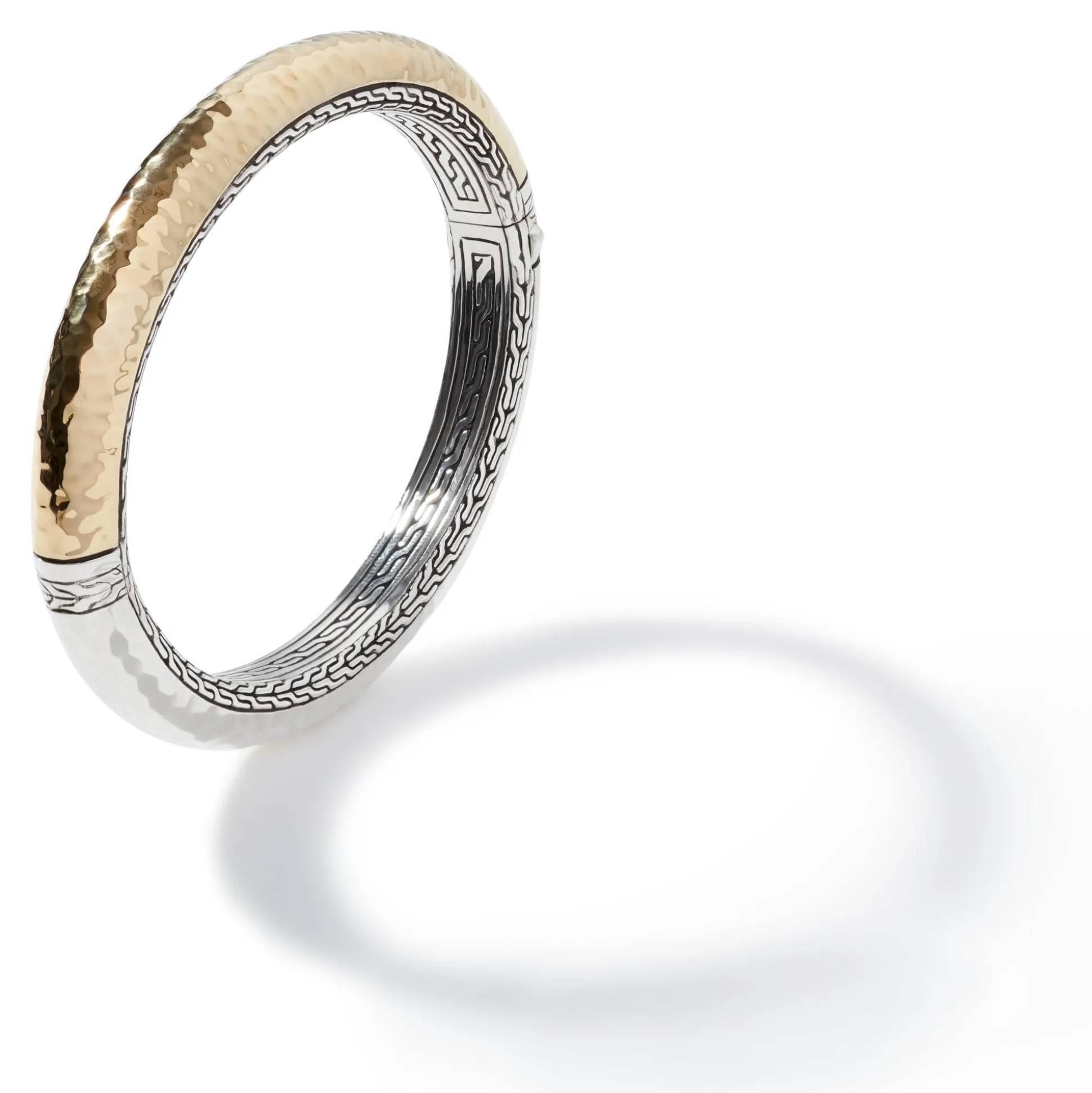 Women John Hardy Bangles & Cuffs^Carved Chain Palu Hinged Bangle, Silver, Gold
