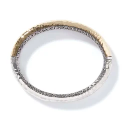 Women John Hardy Bangles & Cuffs^Carved Chain Palu Hinged Bangle, Silver, Gold