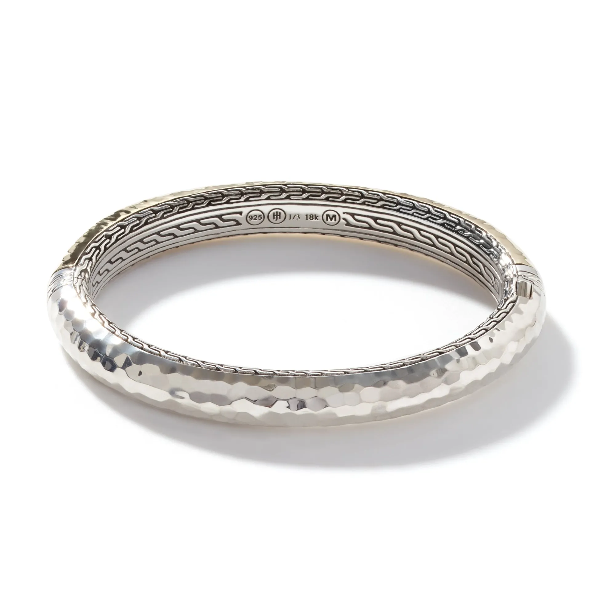 Women John Hardy Bangles & Cuffs^Carved Chain Palu Hinged Bangle, Silver, Gold