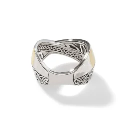 Women John Hardy Statement^Carved Chain Ring, Silver, Gold, Diamonds