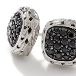 Women John Hardy Studs^Carved Chain Stud Earring, Silver, Pave