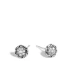Men John Hardy Studs^Carved Chain Stud Earring, Silver, Diamonds