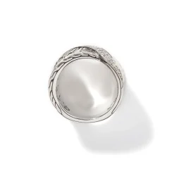Women John Hardy Statement^Carved Chain Twisted Ring, Silver, Diamonds