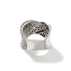 Women John Hardy Statement^Carved Chain Twisted Ring, Silver, Diamonds