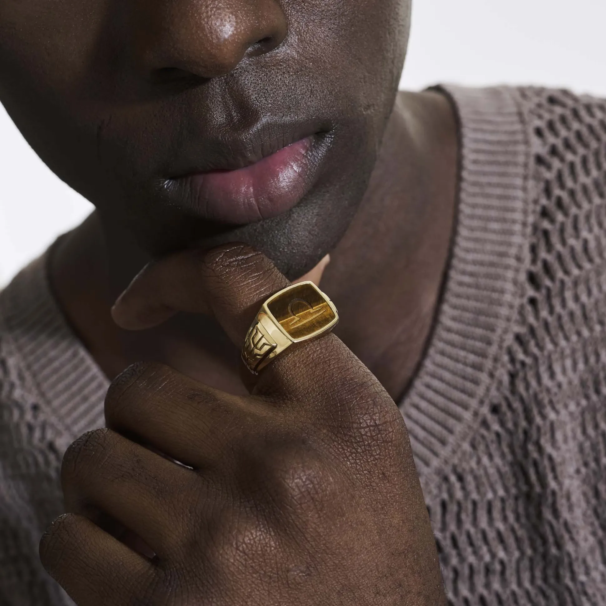 Men John Hardy Signets^Carved Signet Ring, Sterling Silver, Gemstone