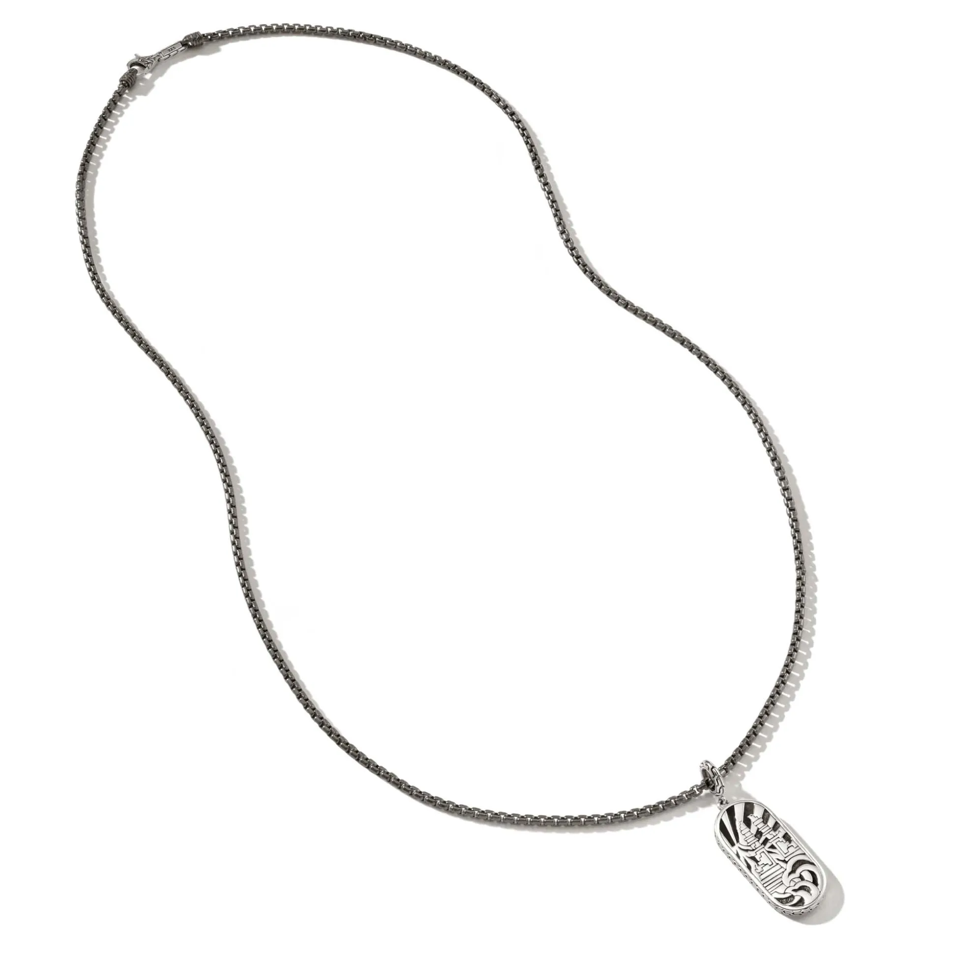 Men John Hardy Tags & Pendants^Carved Tag Necklace, Silver, Gold, Gemstones