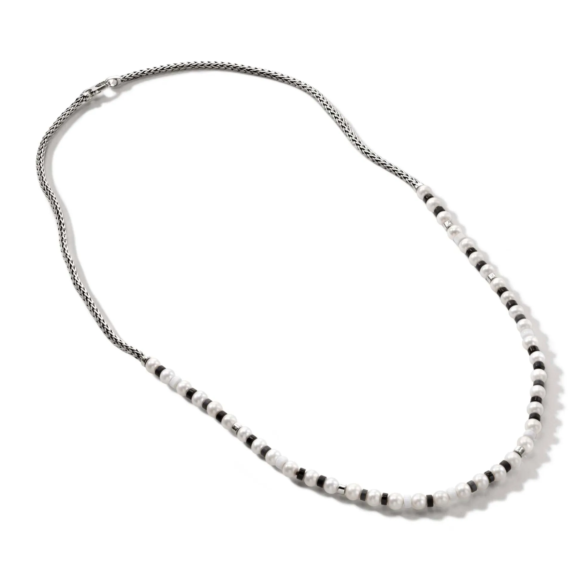 Men John Hardy Beads^Colorblock Necklace, Silver, Gemstones, Pearl