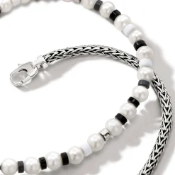 Men John Hardy Beads^Colorblock Necklace, Silver, Gemstones, Pearl