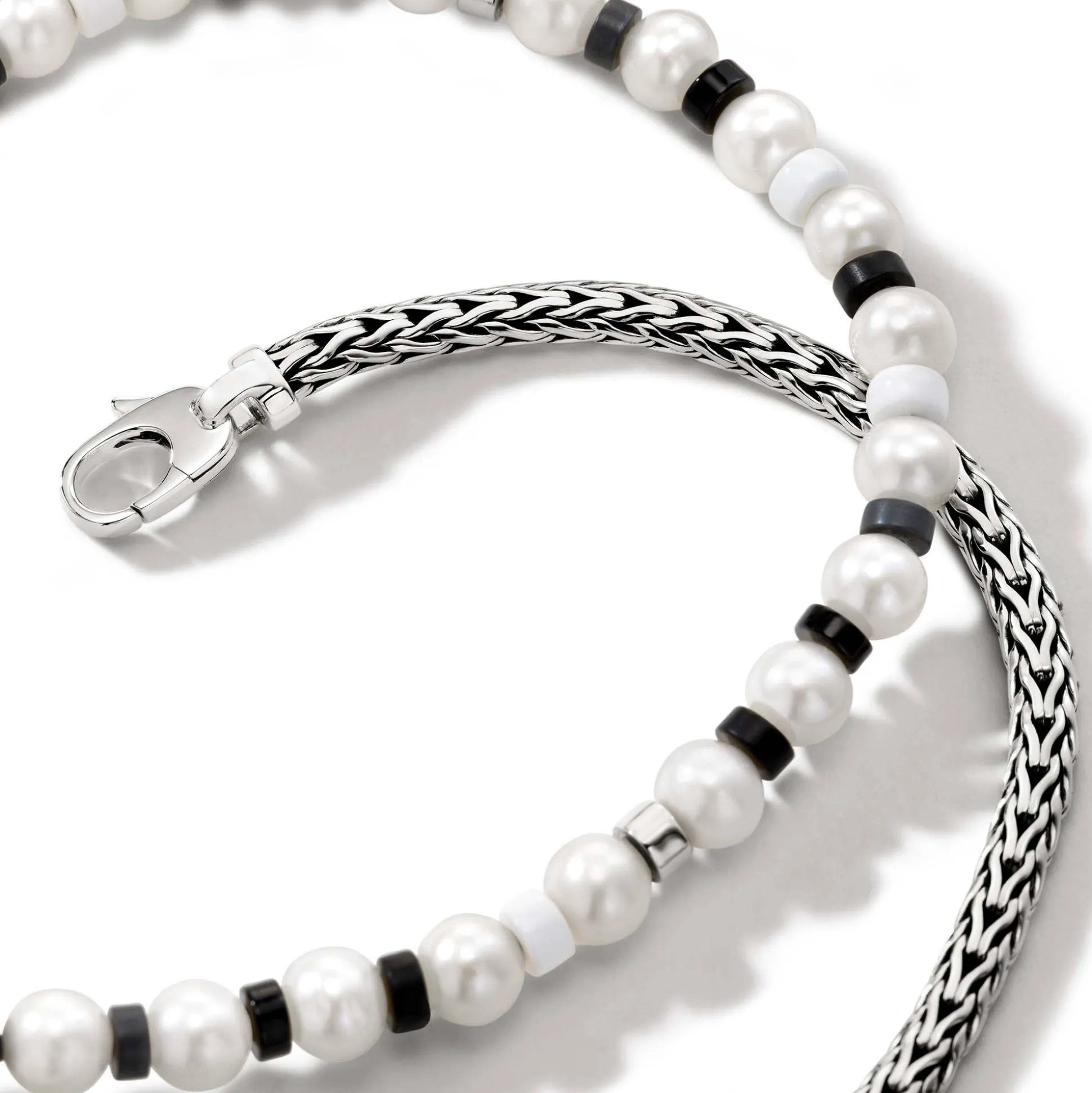 Men John Hardy Beads^Colorblock Necklace, Silver, Gemstones, Pearl