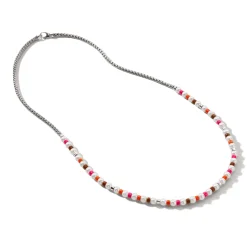 Men John Hardy Beads^Colorblock Necklace, Silver, Gemstones, Pearl