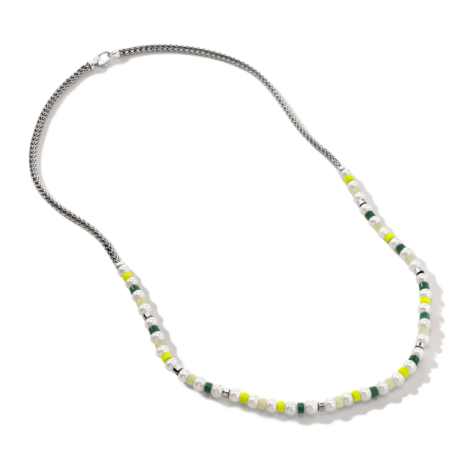Men John Hardy Beads^Colorblock Necklace, Silver, Gemstones, Pearl