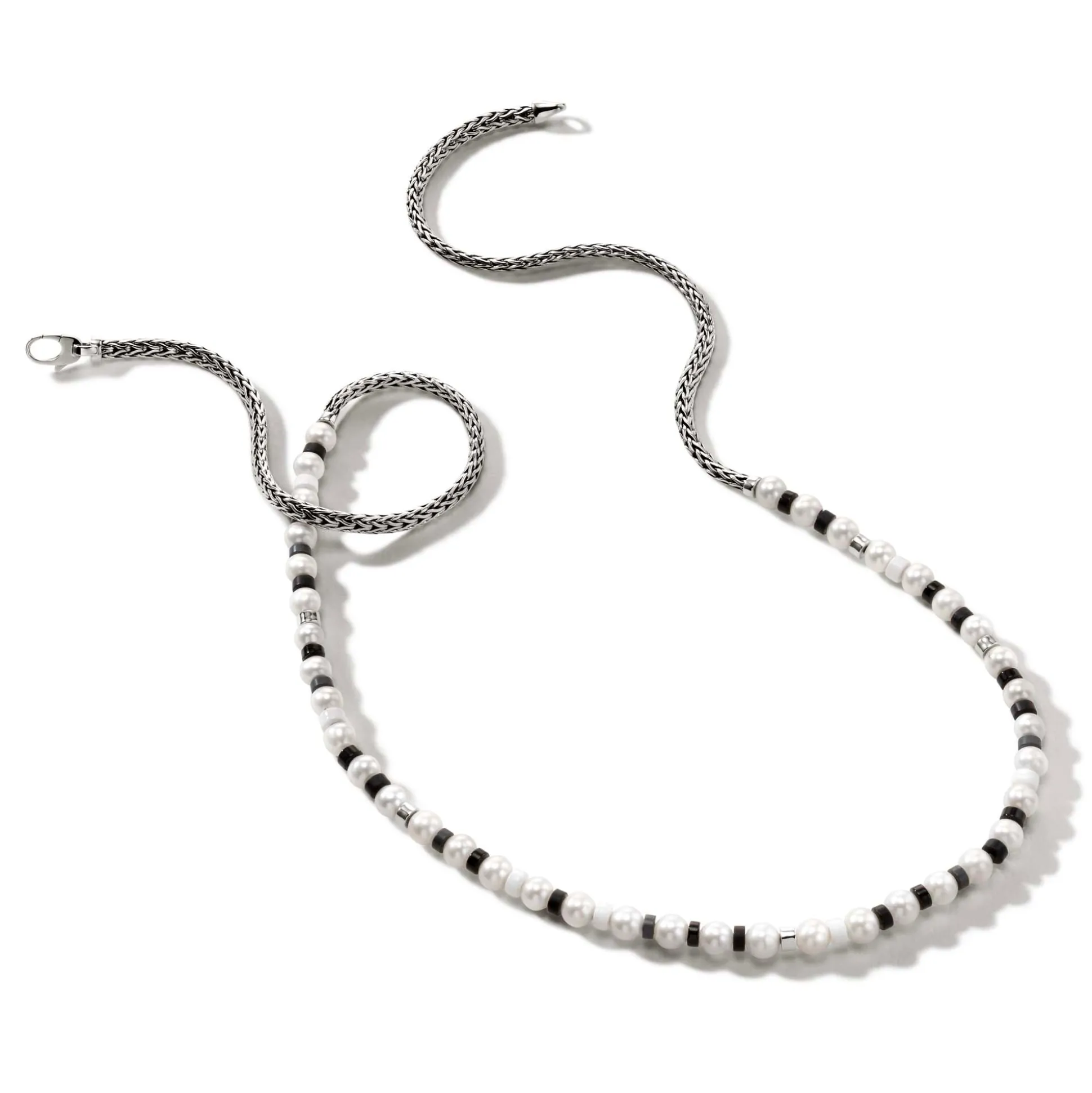Men John Hardy Beads^Colorblock Necklace, Silver, Gemstones, Pearl