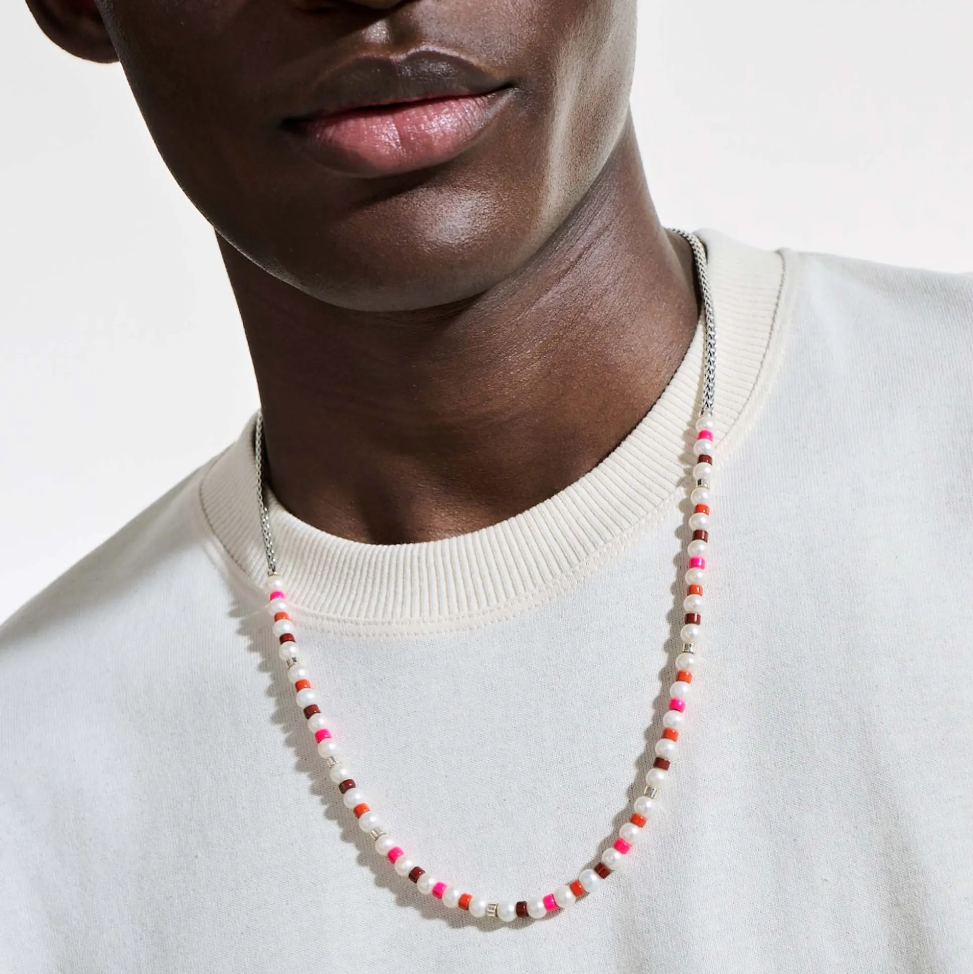 Women John Hardy Beads^Colorblock Necklace, Silver, Gemstones, Pearl