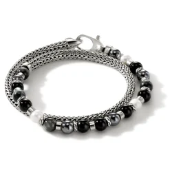 Men John Hardy Beads^Colorblock Wrap, Silver, Gemstones, Pearl
