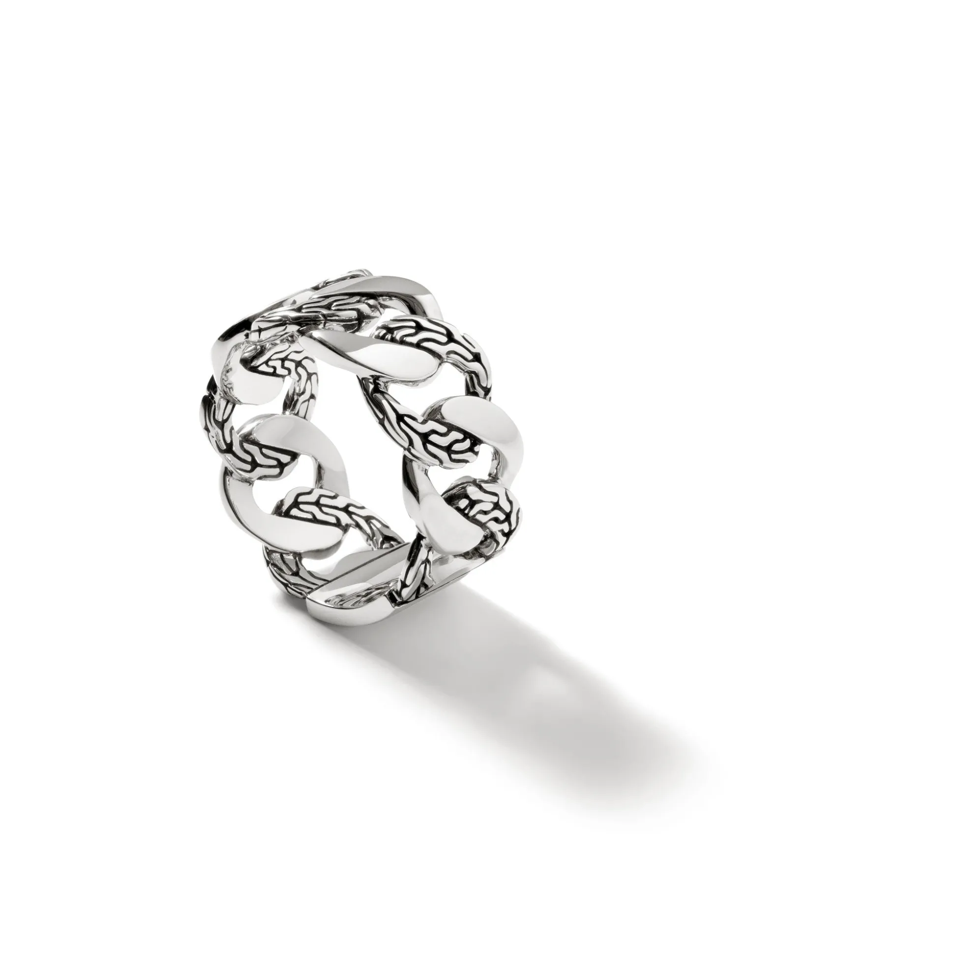 Men John Hardy Bands^Curb Chain Band Ring, Sterling Silver, Wide