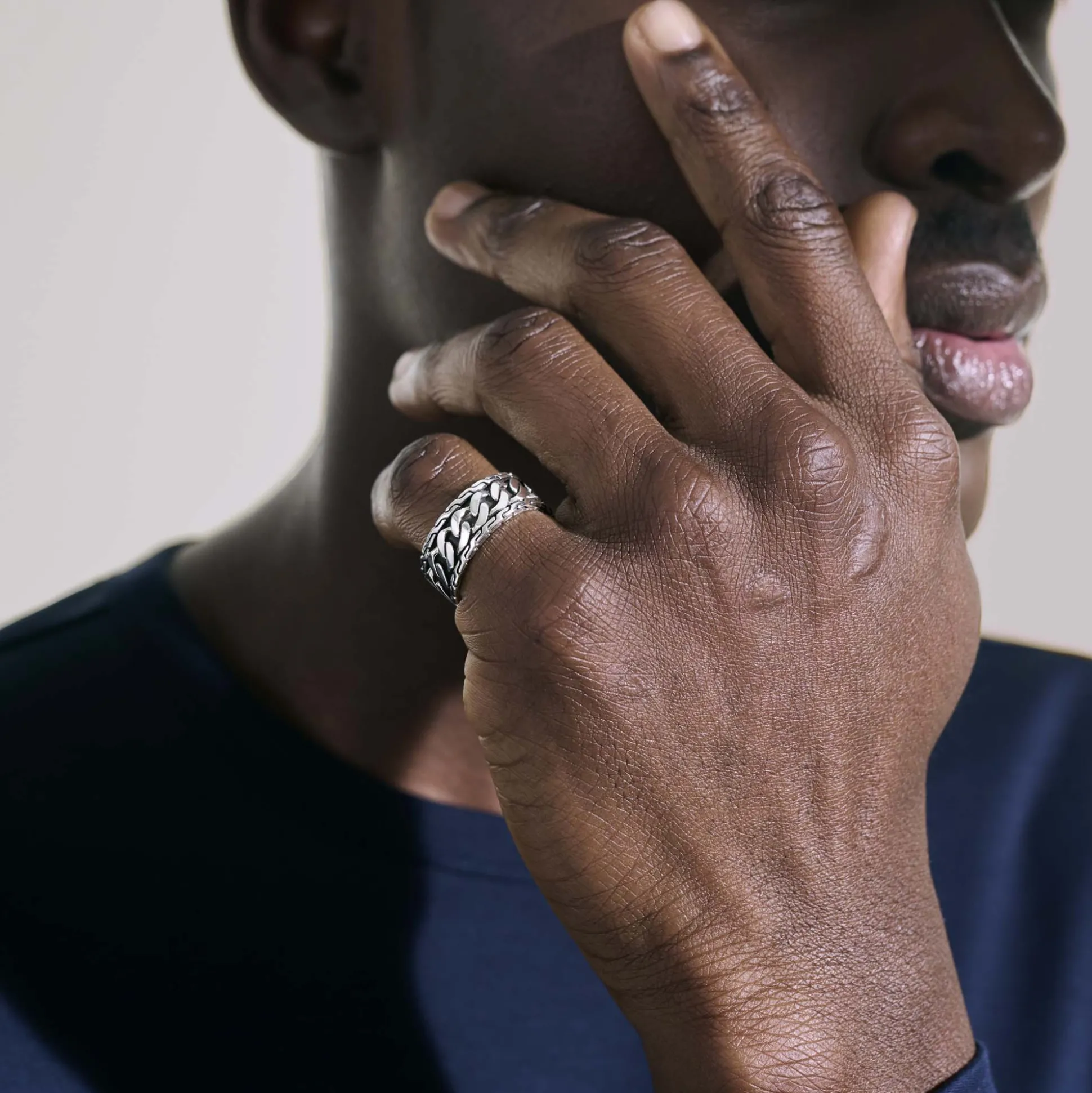 Men John Hardy Bands^Curb Chain Band Ring, Sterling Silver
