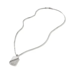 Men John Hardy Tags & Pendants^Curb Chain Tag Necklace, Sterling Silver
