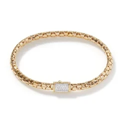 Men John Hardy Chains^Dot Chain Bracelet, Gold, Diamonds