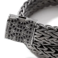 Men John Hardy Chains^Icon Bracelet, Dark Silver, Pave, 11Mm