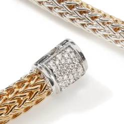 Men John Hardy Chains^Icon Bracelet, Gold, Silver, Diamonds, 6.5Mm