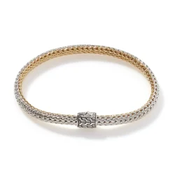 Men John Hardy Chains^Icon Bracelet, Gold, Silver, Diamonds, 6.5Mm