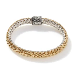 Men John Hardy Chains^Icon Bracelet, Gold, Silver, Diamonds, 7.5Mm