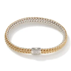 Men John Hardy Chains^Icon Bracelet, Gold, Silver, Diamonds, 7.5Mm