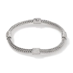 Women John Hardy Chains^Icon Bracelet, Sterling Silver, Pave, 5Mm