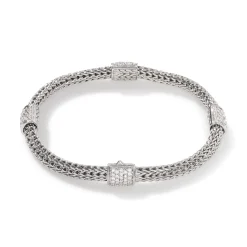 Women John Hardy Chains^Icon Bracelet, Sterling Silver, Pave, 5Mm
