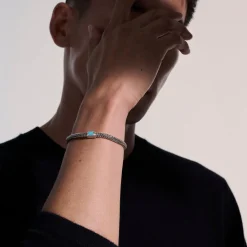 Men John Hardy Chains^Icon Bracelet, Sterling Silver, Turquoise, 5Mm
