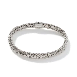 Women John Hardy Chains^Icon Bracelet, Sterling Silver, Pave, 10.5Mm