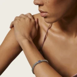 Women John Hardy Chains^Icon Bracelet, Sterling Silver, Pave, 6.5Mm