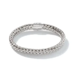 Women John Hardy Chains^Icon Bracelet, Sterling Silver, Pave, 7.5Mm