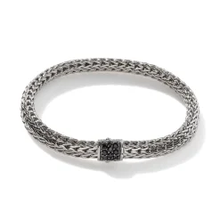 Women John Hardy Chains^Icon Bracelet, Sterling Silver, Pave, 7.5Mm