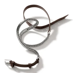Men John Hardy Chains^Icon Wrap, Sterling Silver, Leather
